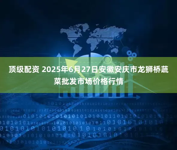 顶级配资 2025年6月27日安徽安庆市龙狮桥蔬菜批发市场价格行情